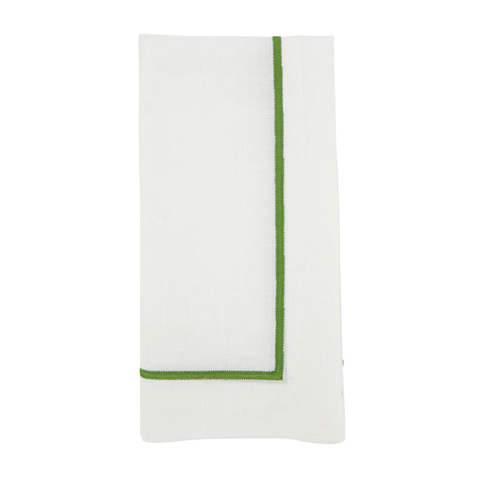 Kiwi Embroidered Line Design Napkins 100% Polyester, 20 Inch Square (4 pcs.)