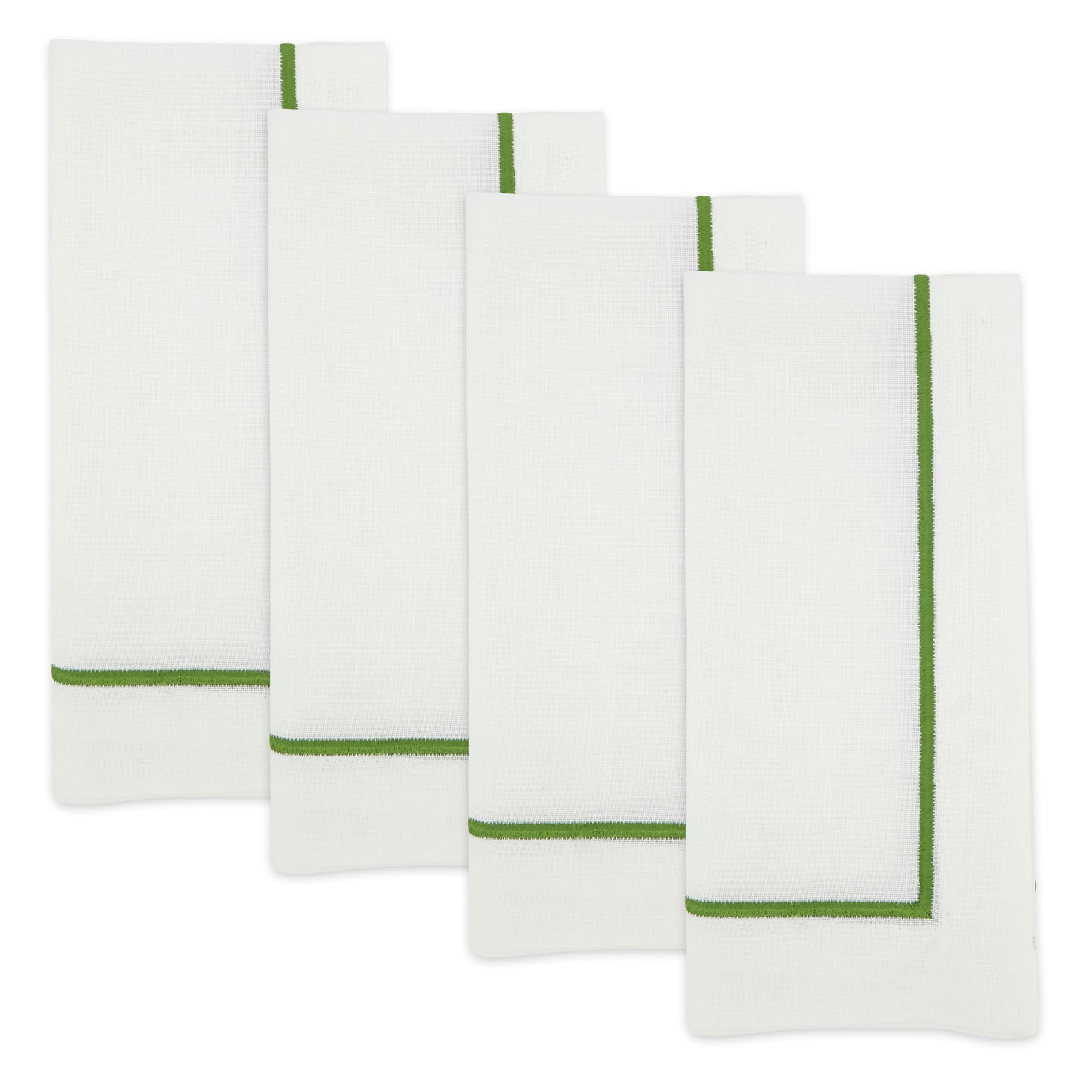 Kiwi Embroidered Line Design Napkins 100% Polyester, 20 Inch Square (4 pcs.)