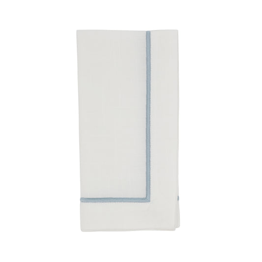Platinum Embroidered Line Design Napkins 100% Polyester, 20 Inch Square (4 pcs.)