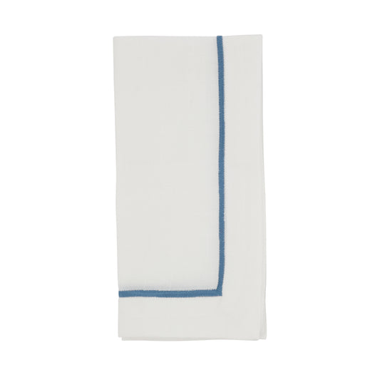 Sapphire Embroidered Line Design Napkins 100% Polyester, 20 Inch Square (4 pcs.)