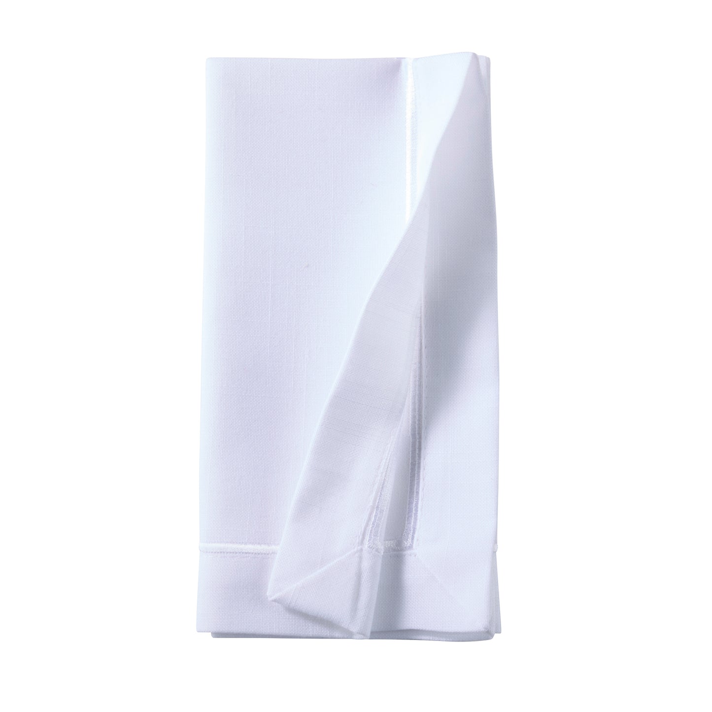 White Embroidered Line Design Napkins 100% polyester, 20 Inch Square (4 pcs.)