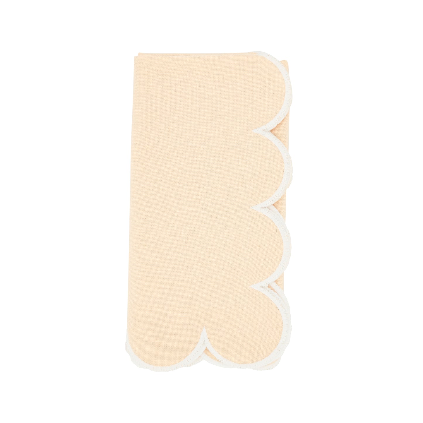Blush Scalloped Napkins 100% cotton, 20 Inch Square (4 pcs.)