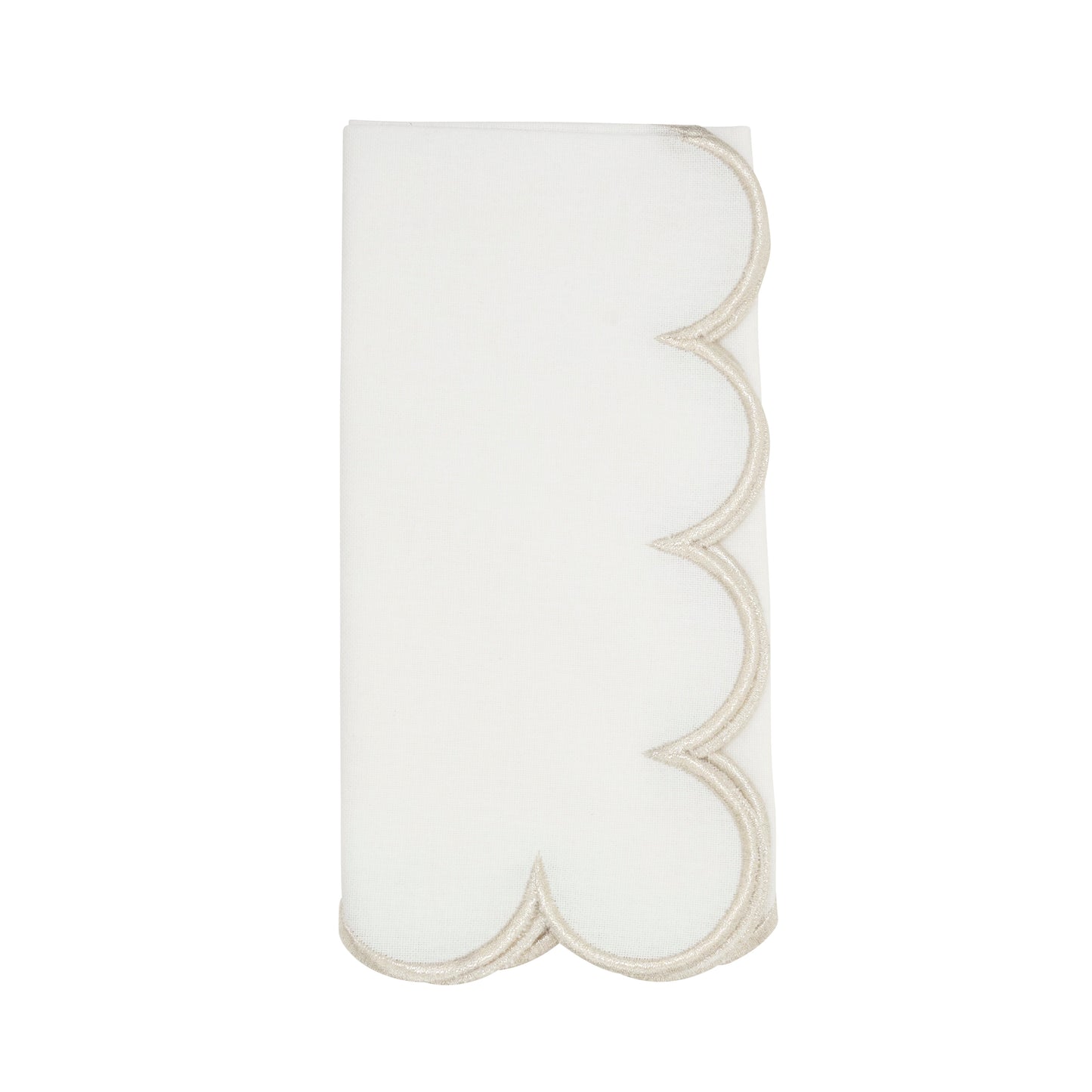 Champagne Scalloped Napkins 100% cotton, 20 Inch Square (4 pcs.)