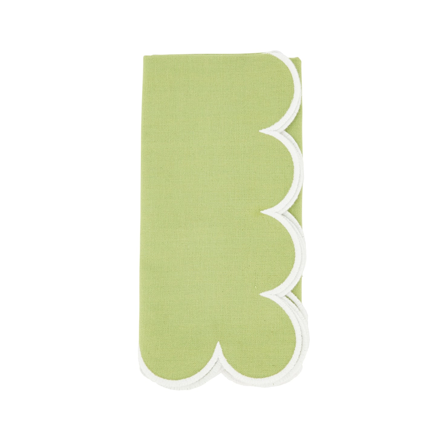 Kiwi Scalloped Napkins 100% cotton, 20 Inch Square (4 pcs.)