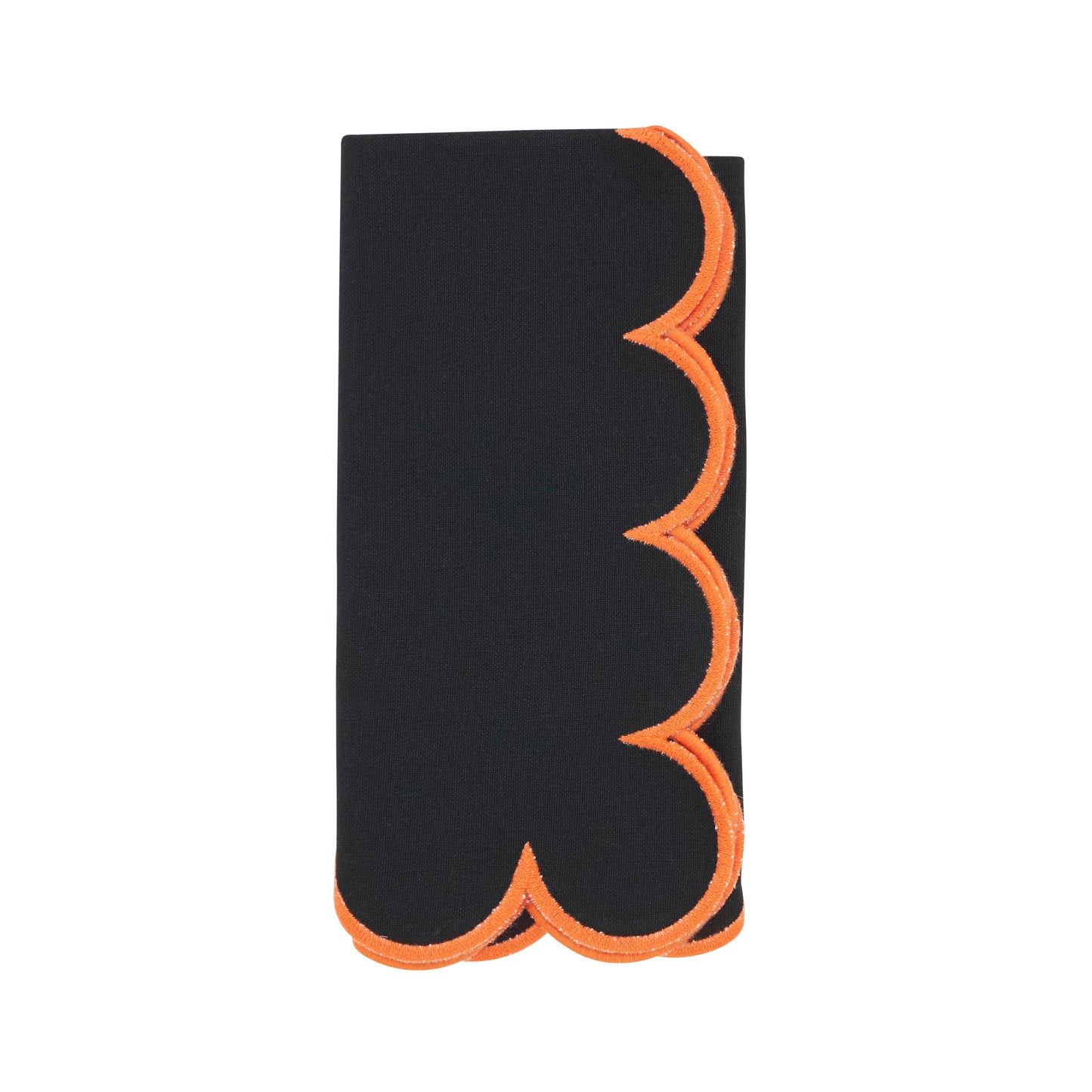 Black Scalloped Napkins 100% cotton, 20 Inch Square (4 pcs.)