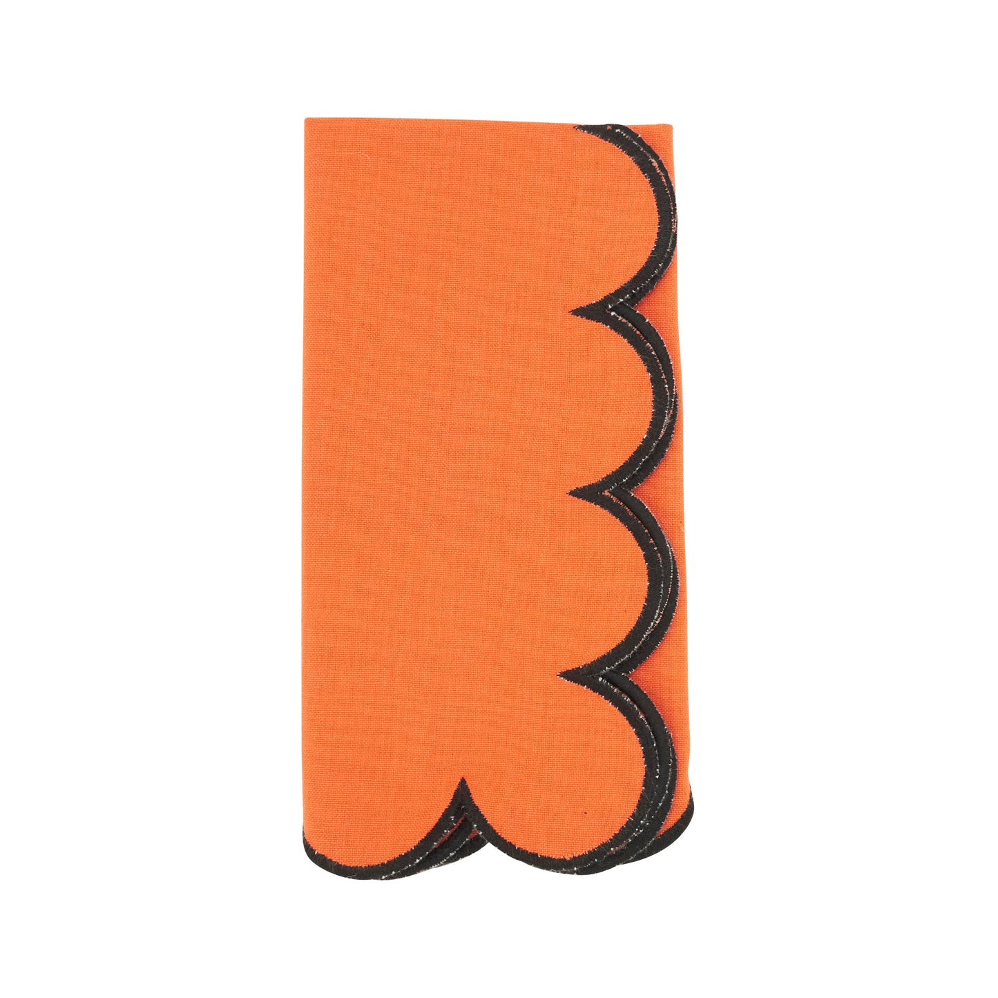 Orange Scalloped Napkins 100% cotton, 20 Inch Square (4 pcs.)
