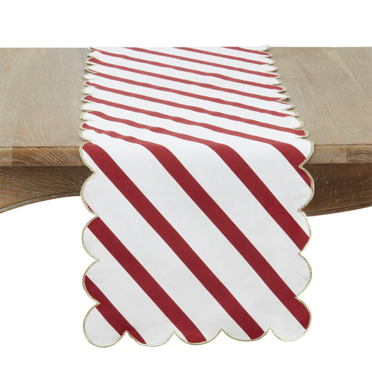 Everyday / All Season Gold Scalloped Table Runner, 100% cotton