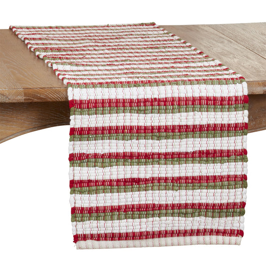 Christmas Multi Holiday Chindi Table Runner, 100% cotton