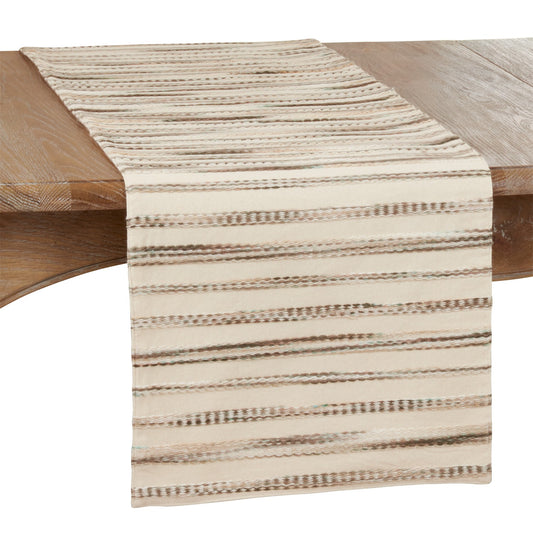 Everyday / All Season Multi Stripe Weave Table Runner, Front: 55% cotton - 45% acrylic; Back: 100% cotton
