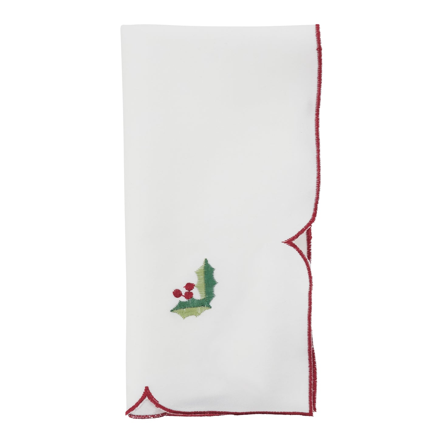 Ivory Embroidered Christmas Napkins 100% polyester, 20 Inch Square (4 pcs.)