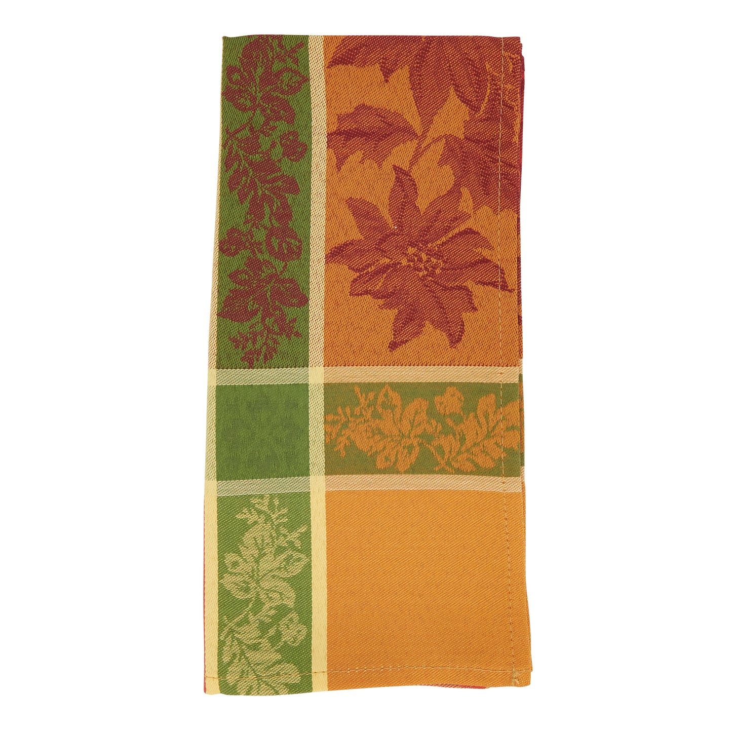 Orange Jacquard Fall Leaves Napkins 100% Polyester, 20 Inch Square (4 pcs.)