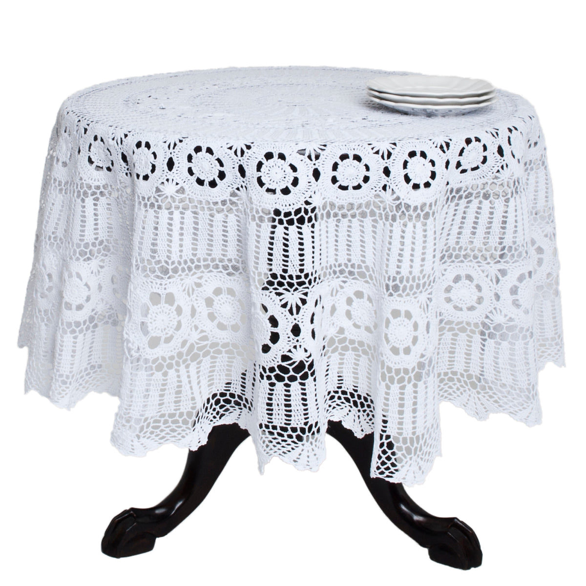 White  Crochet Lace Topper  100% Cotton Crochet