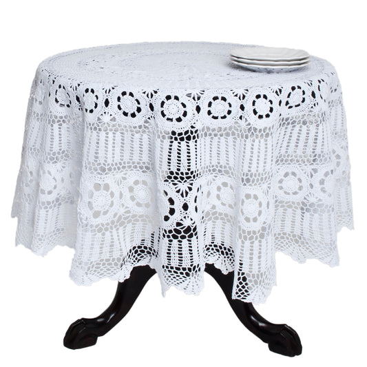 White  Crochet Lace Topper  100% Cotton Crochet