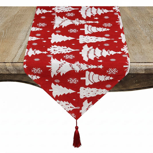 Christmas Red Christmas Trees Table Runner, 100% polyester