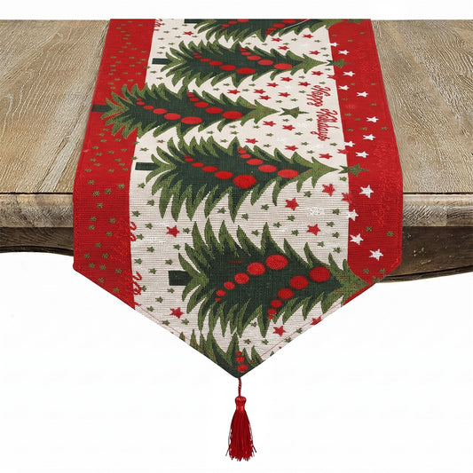 Christmas Multi Christmas Trees Table Runner, 100% polyester