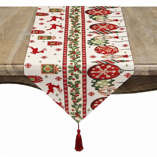 Christmas Multi Christmas Pattern Table Runner, 100% polyester