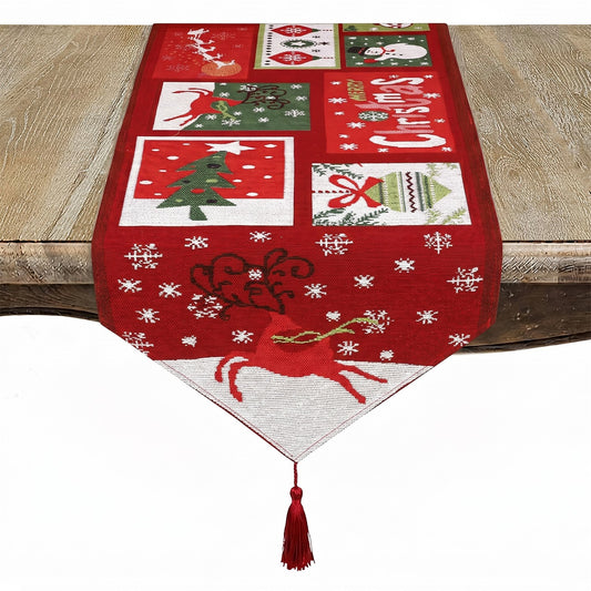 Christmas Multi Christmas Pattern Table Runner, 100% polyester