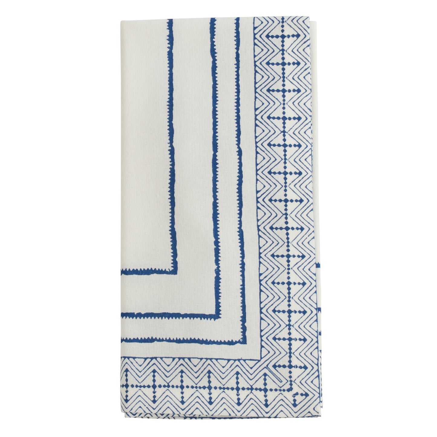 Indigo Blue Hand Block Print Napkins 100% cotton, 20 Inch Square (4 pcs.)