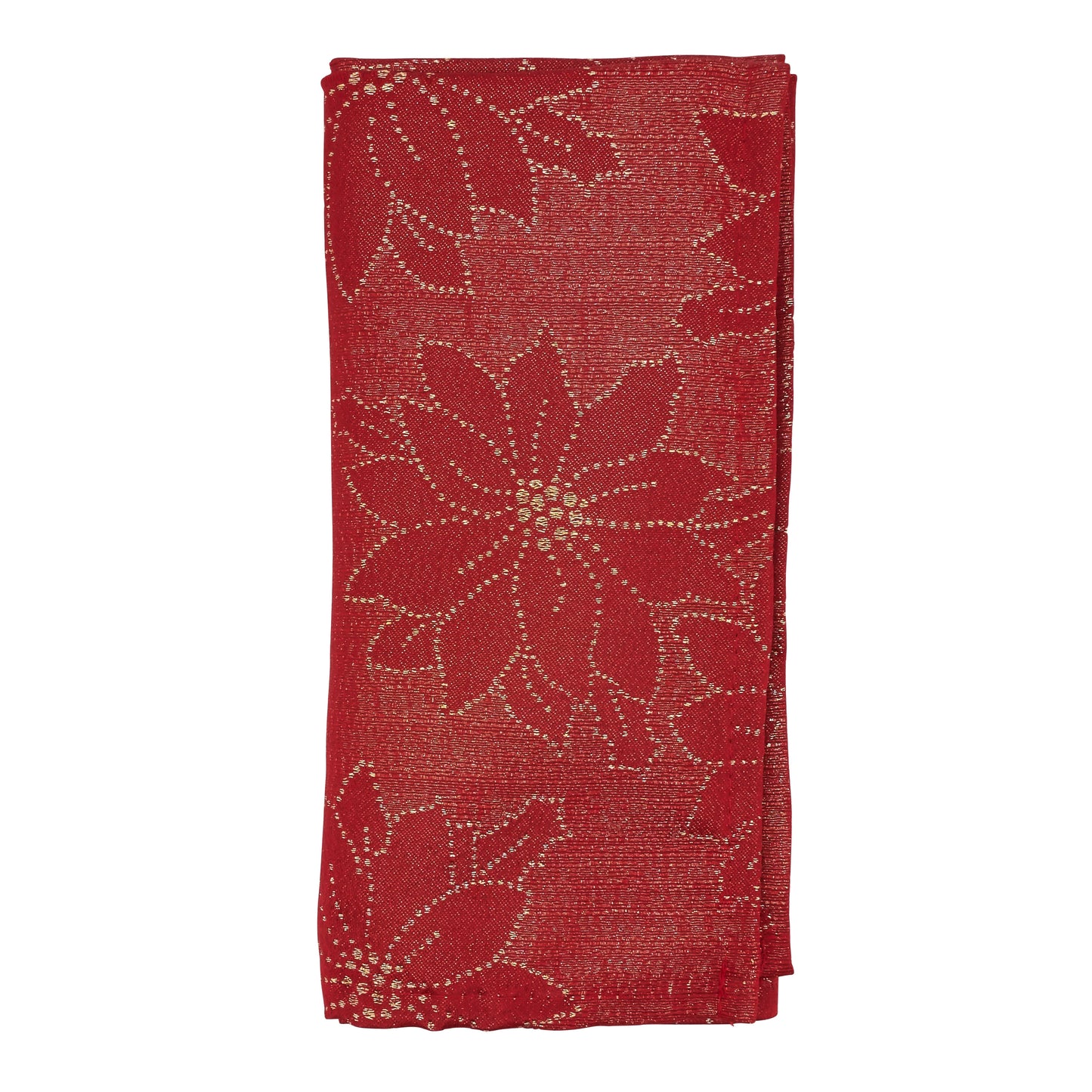 Red Poinsettia Napkins 100% polyester, 20 Inch Square (12 pcs.)