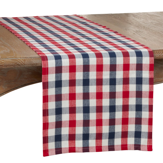 Everyday / All Season Multi Gingham Check Table Runner, 100% cotton