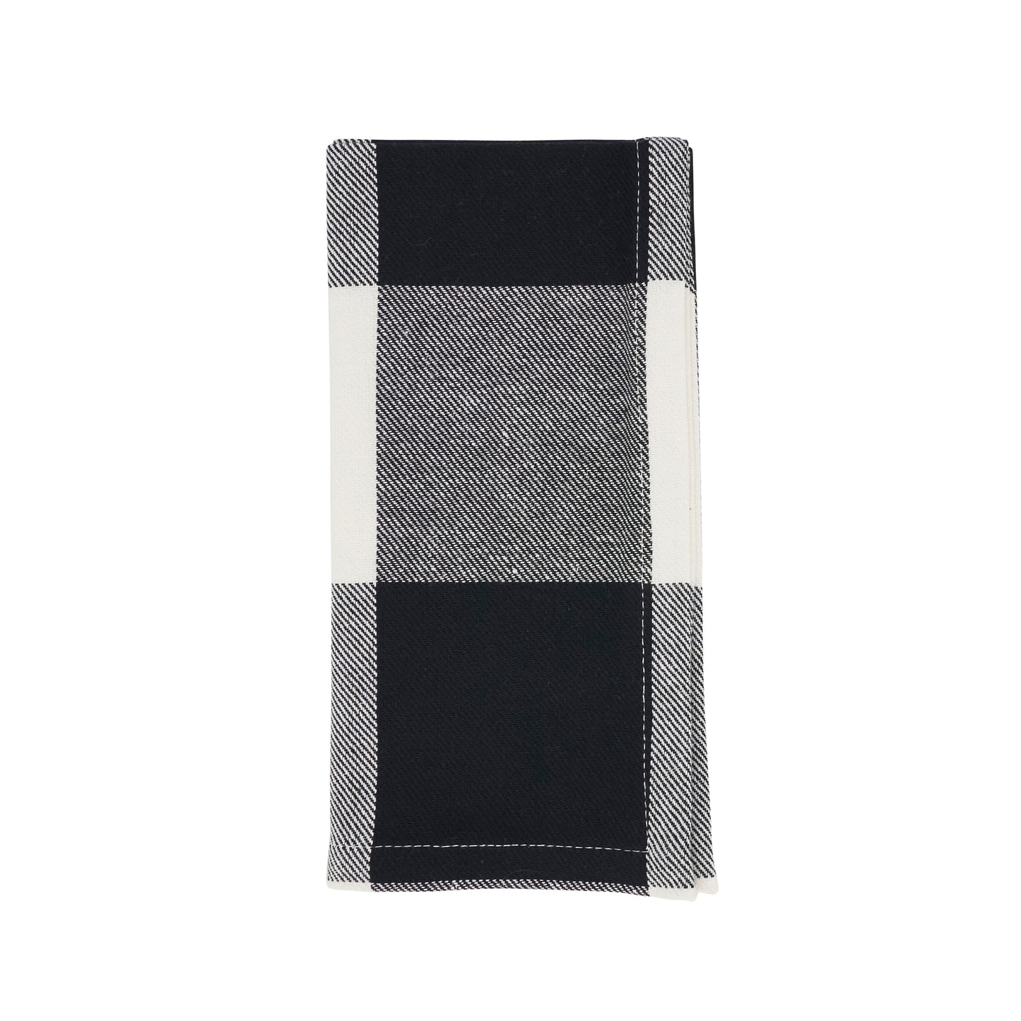 Black Buffalo Plaid Napkins 100% cotton, 20 Inch Square (4 pcs.)