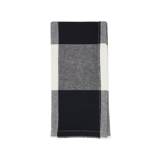 Black Buffalo Plaid Napkins 100% cotton, 20 Inch Square (4 pcs.)