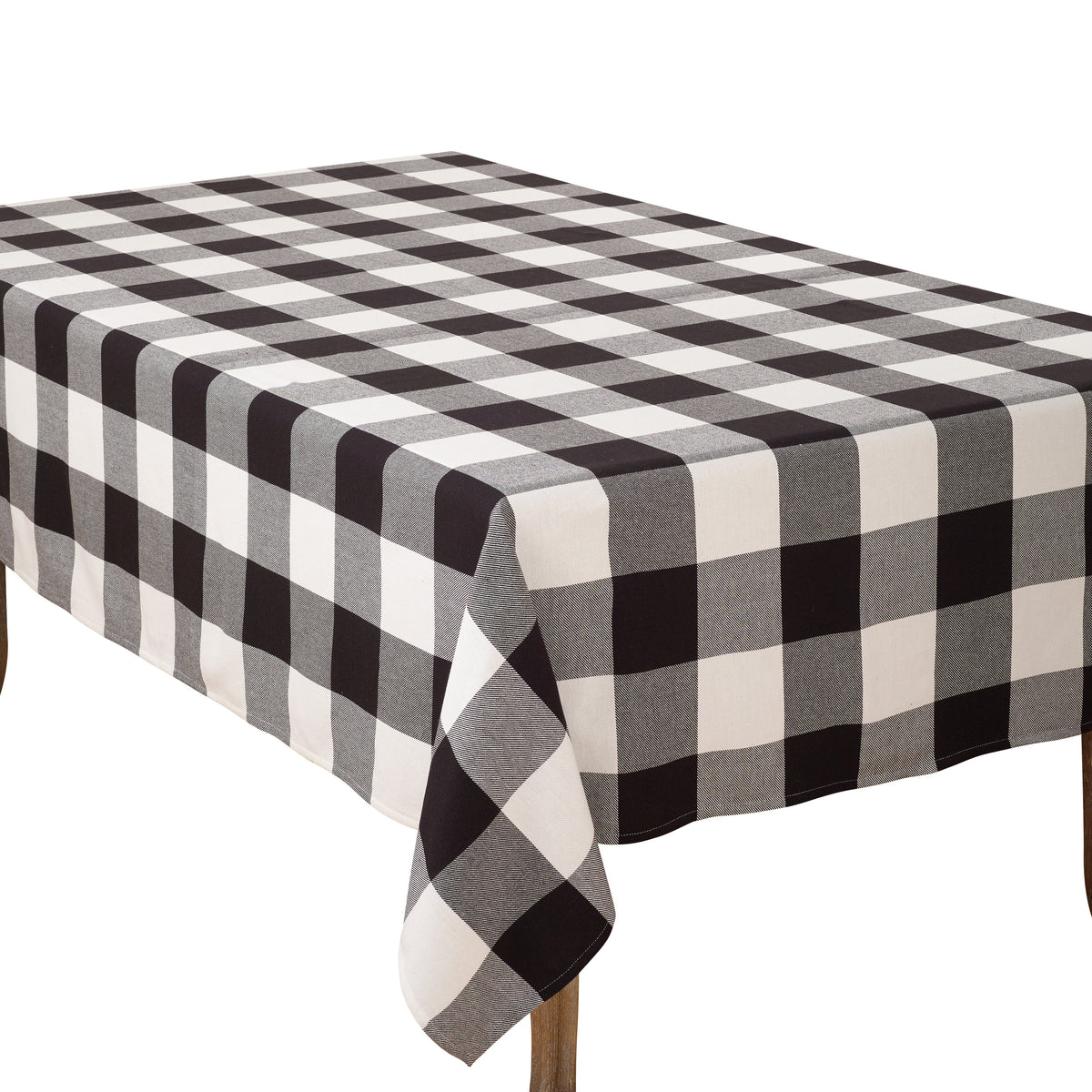 Black  Buffalo Plaid Tablecloth  100% cotton