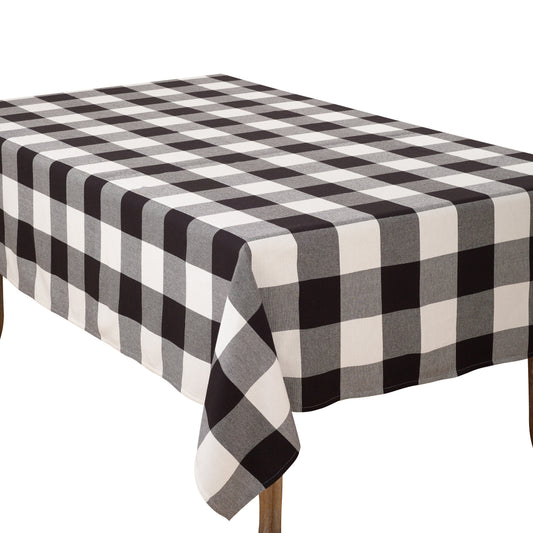 Black  Buffalo Plaid Tablecloth  100% cotton