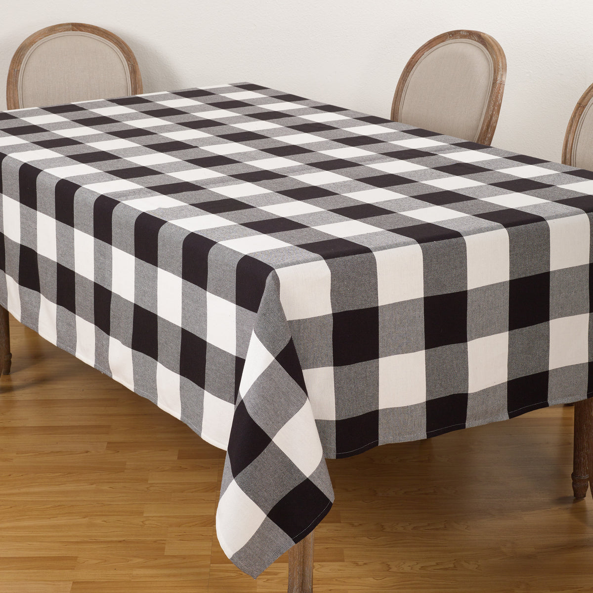 Black  Buffalo Plaid Tablecloth  100% cotton