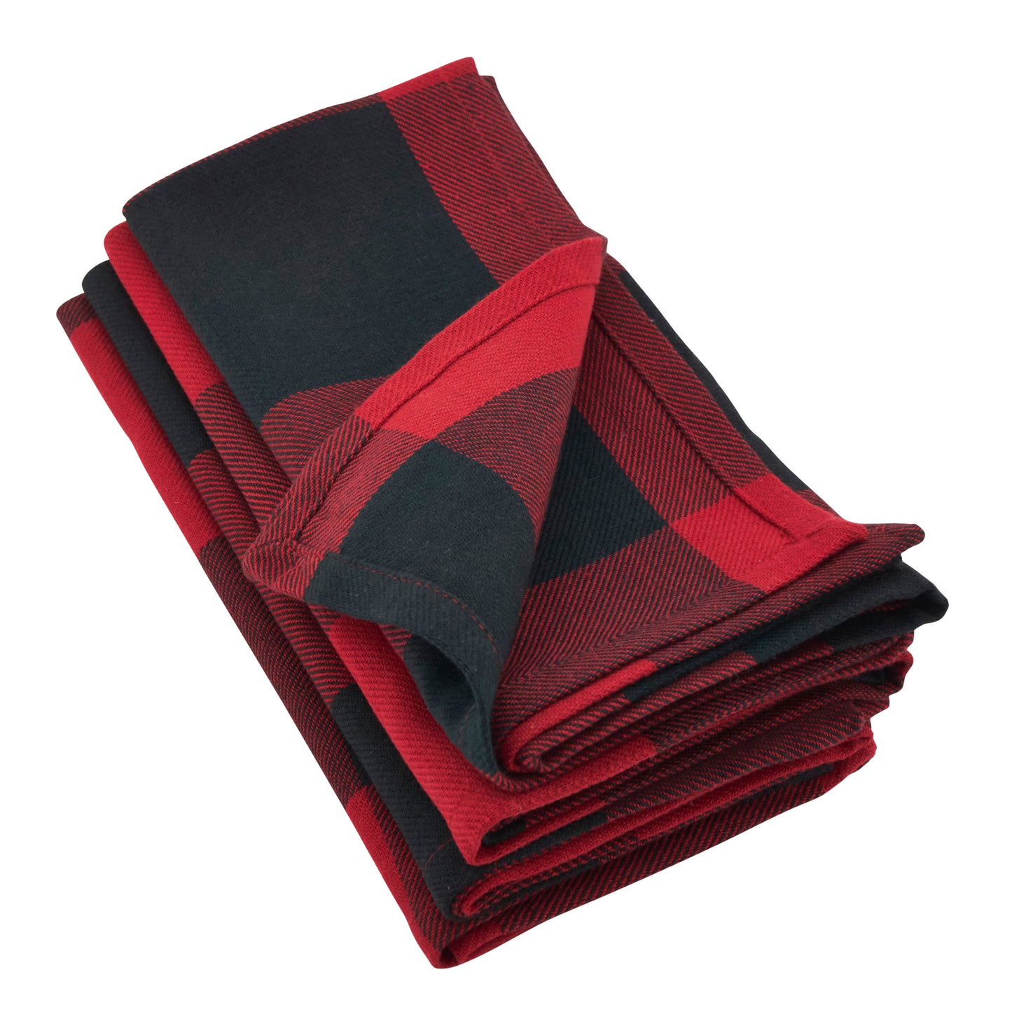 Red Buffalo Plaid Napkins 100% cotton, 20 Inch Square (4 pcs.)