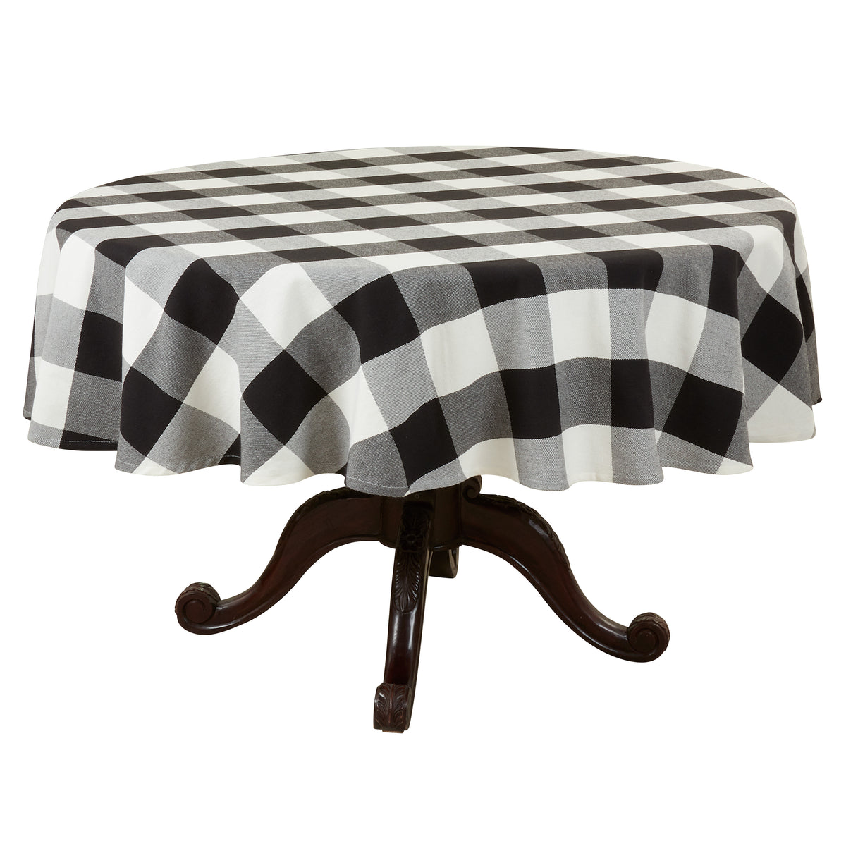 Black  Buffalo Plaid Tablecloth  100% cotton