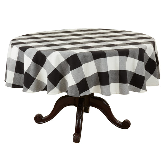 Black  Buffalo Plaid Tablecloth  100% cotton