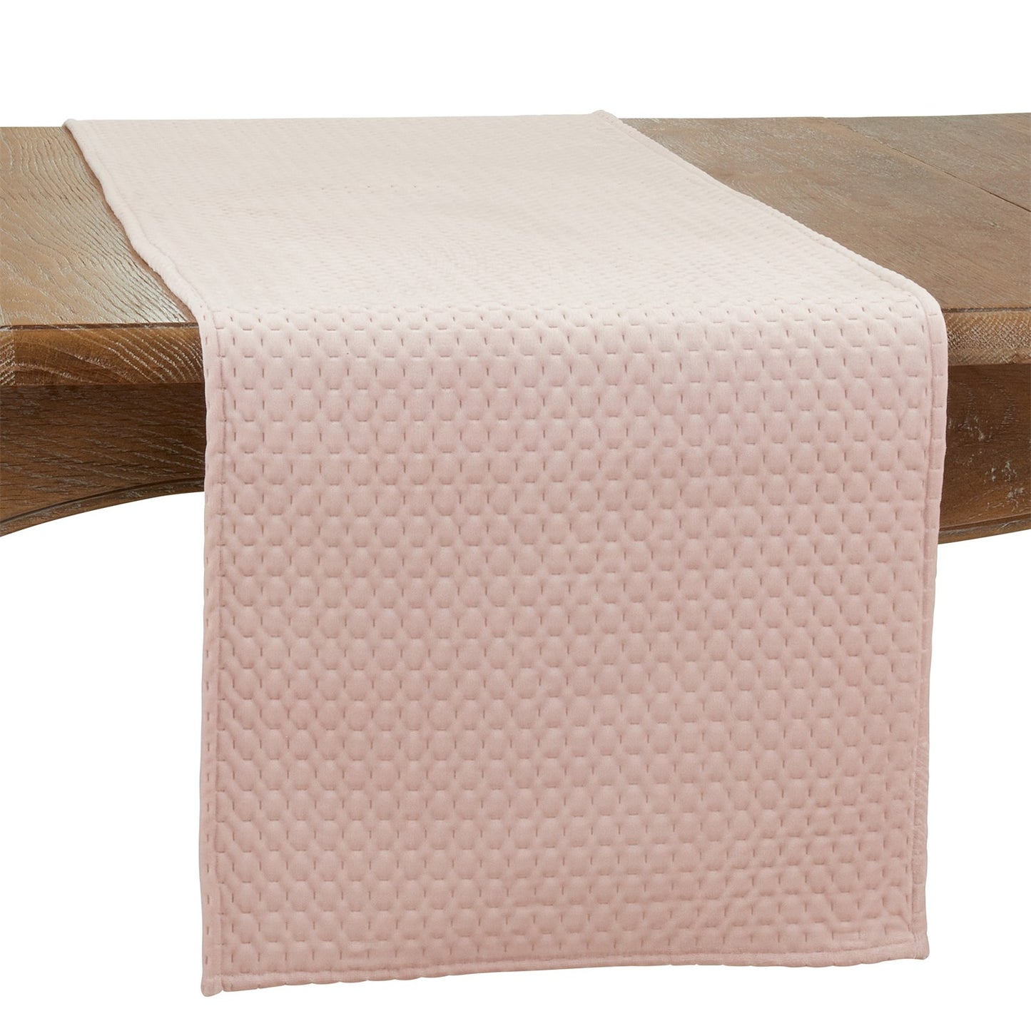 Everyday / All Season Pink Blush Pinsonic Velvet Table Runner, 100% Polyester