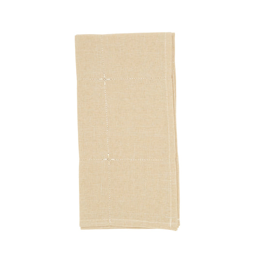 Natural Embroidered Napkins 100% Polyester, 20 Inch Square (4 pcs.)