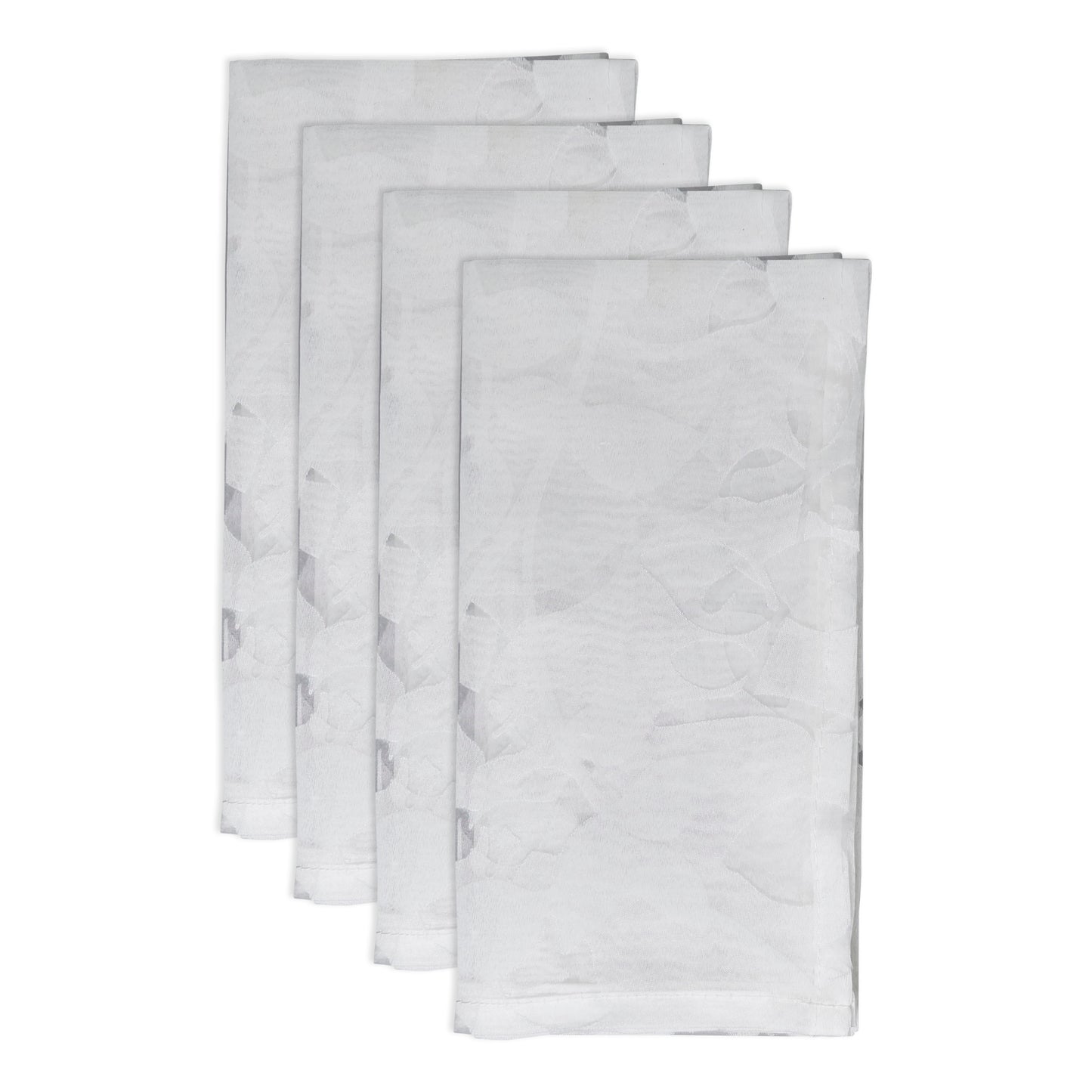 White Burnout Voile Vine Design Napkins 100% Polyester, 20 Inch Square (4 pcs.)