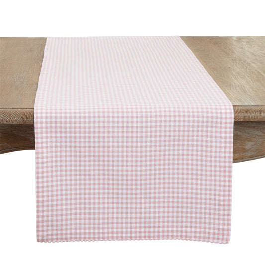 Everyday / All Season Pink Gingham Table Runner, 100% cotton