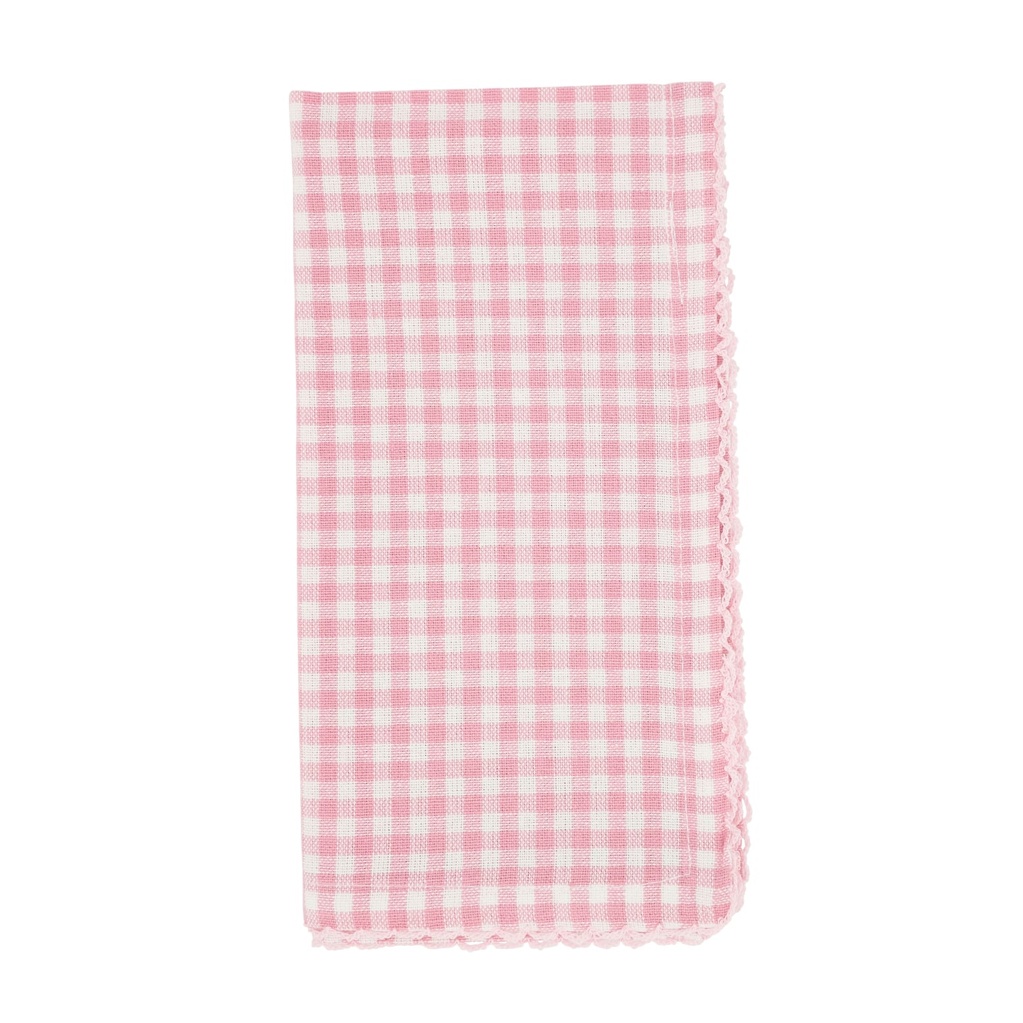 Pink Gingham Napkins 100% cotton, 18 Inch Square (4 pcs.)