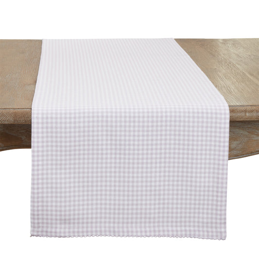 Everyday / All Season Purple Gingham Table Runner, 100% cotton
