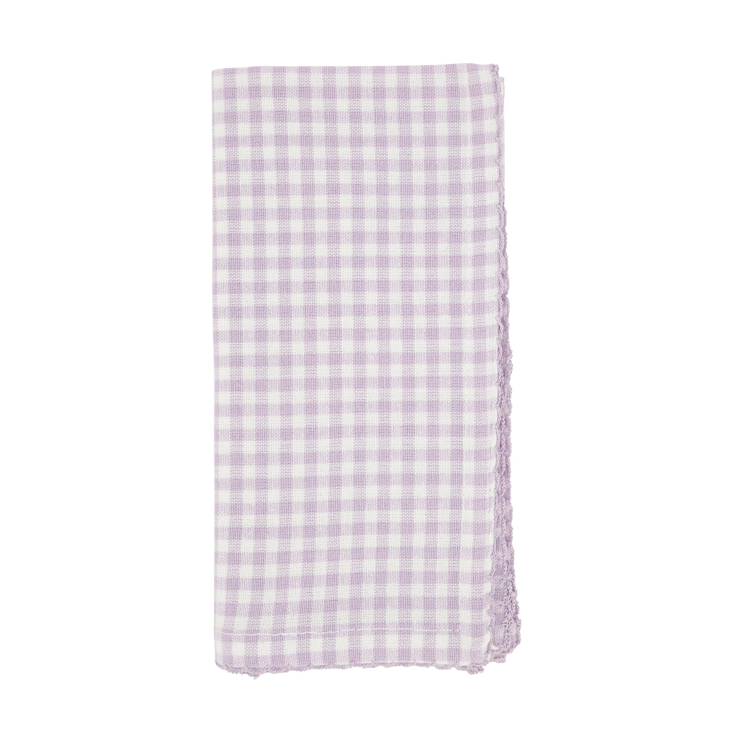 Purple Gingham Napkins 100% cotton, 18 Inch Square (4 pcs.)