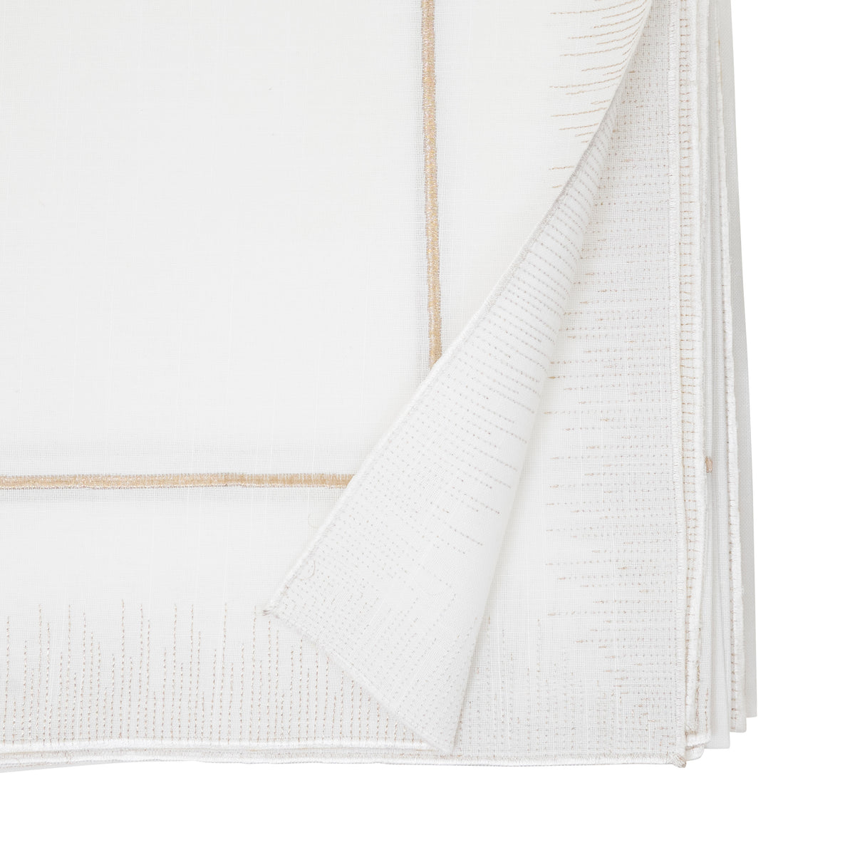 White  Embroidered Border Tablecloth  100% polyester