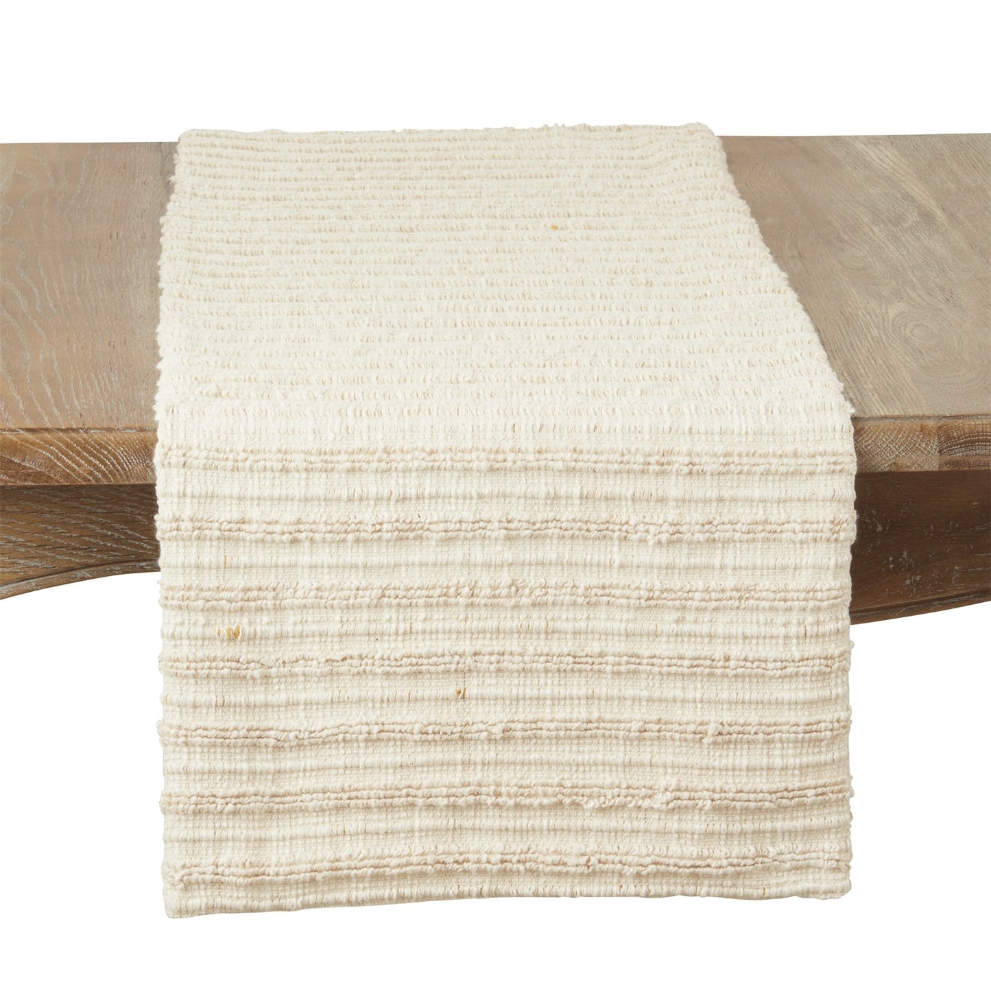 Everyday / All Season Mustard Yellow Striped Woven Table Runner, 100% cotton