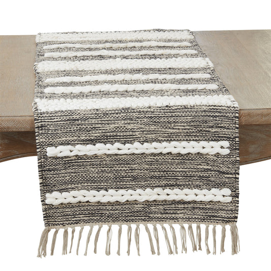 Everyday / All Season Natural Beige Braided Knot Table Runner, 80% cotton - 20% viscose