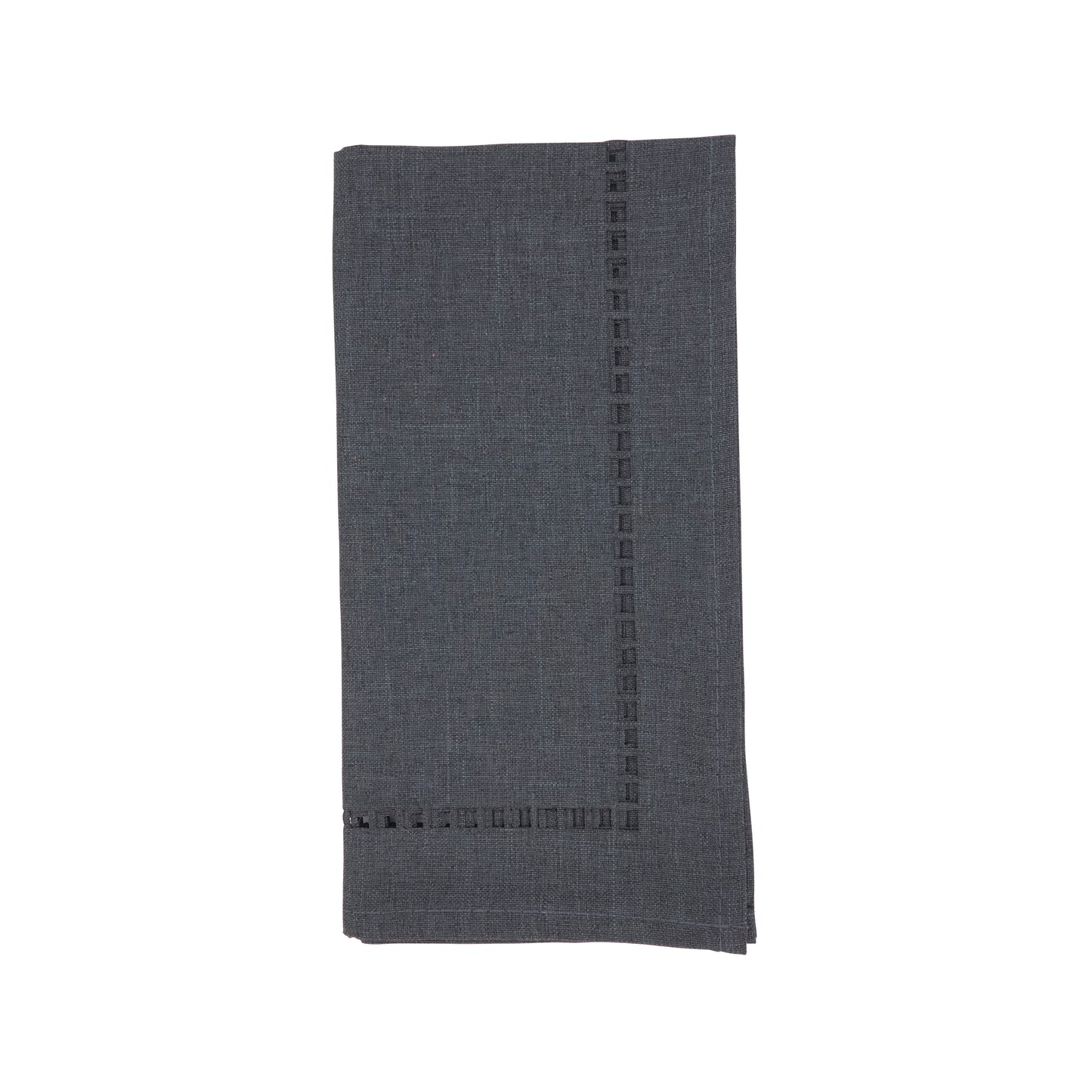 Black Laser-Cut Hemstitch Napkins 100% polyester, 20 Inch Square (4 pcs.)