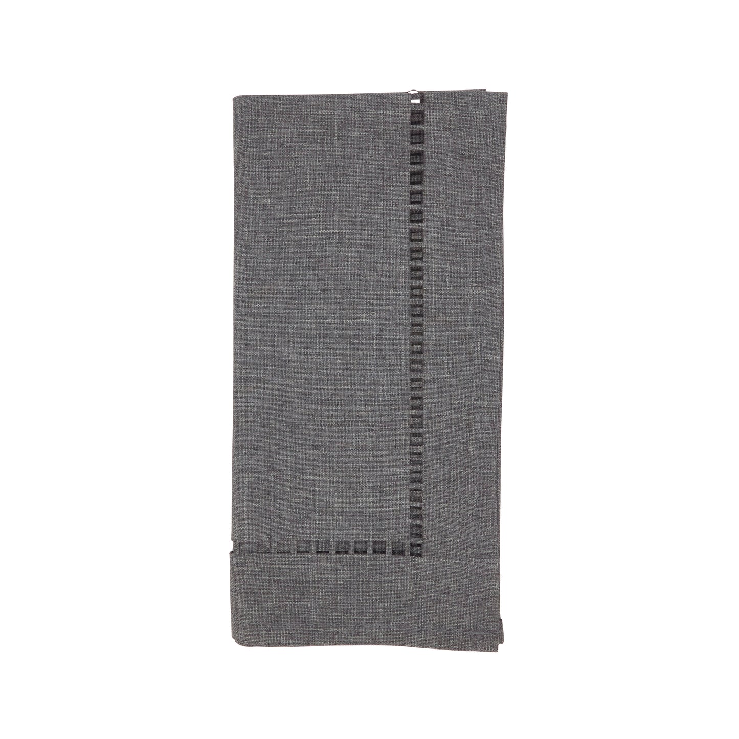 Charcoal Laser-Cut Hemstitch Napkins 100% polyester, 20 Inch Square (4 pcs.)