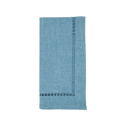 Denim Laser-Cut Hemstitch Napkins 100% polyester, 20 Inch Square (4 pcs.)
