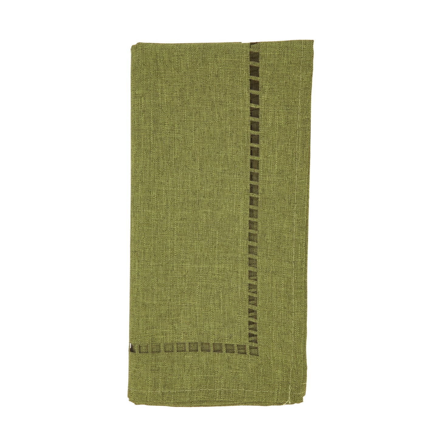 Green Laser-Cut Hemstitch Napkins 100% polyester, 20 Inch Square (4 pcs.)