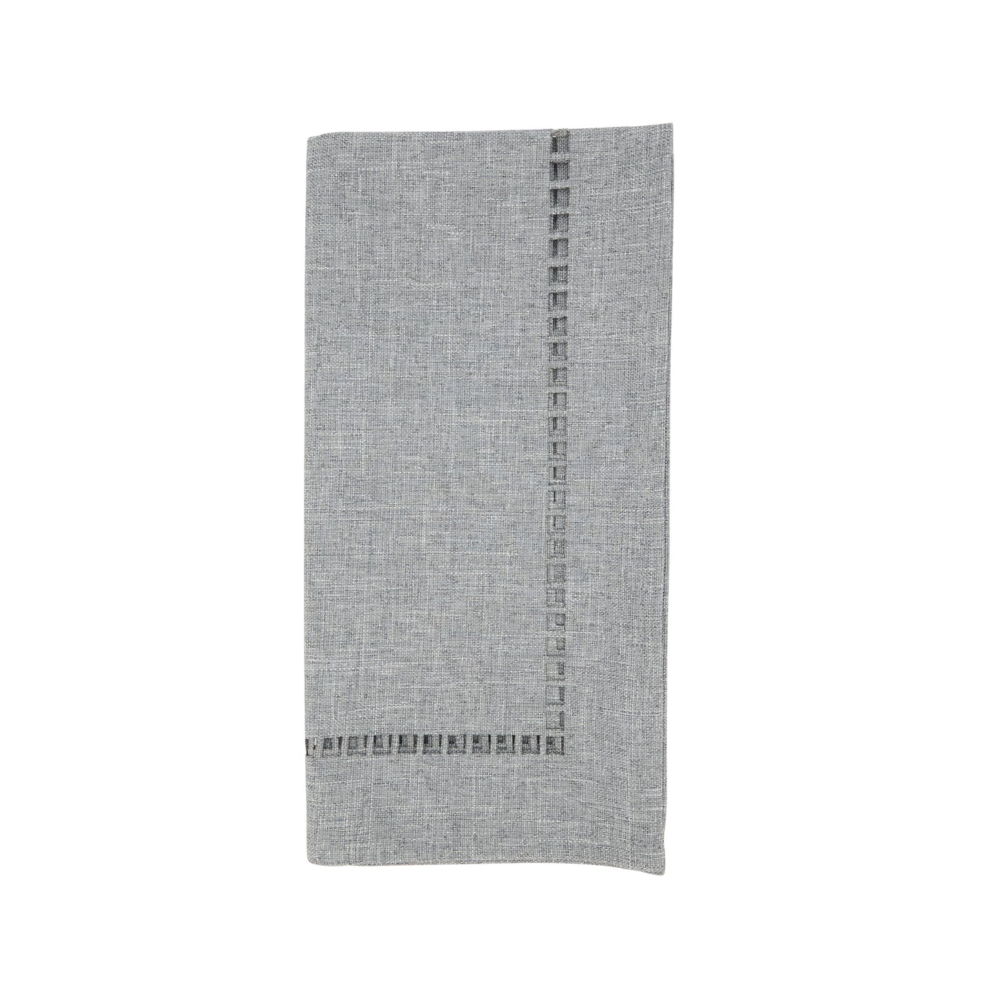 Grey Laser-Cut Hemstitch Napkins 100% polyester, 20 Inch Square (4 pcs.)