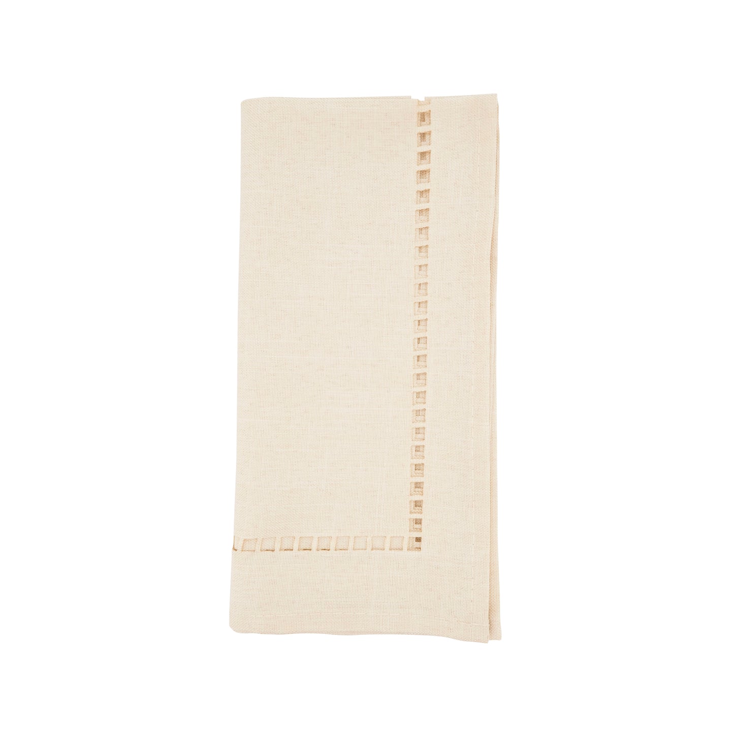 Ivory Laser-Cut Hemstitch Napkins 100% polyester, 20 Inch Square (4 pcs.)