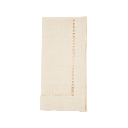 Ivory Laser-Cut Hemstitch Napkins 100% polyester, 20 Inch Square (4 pcs.)