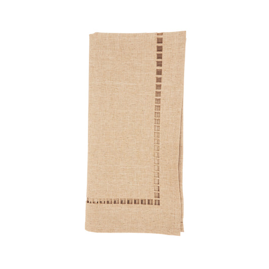 Natural Laser-Cut Hemstitch Napkins 100% polyester, 20 Inch Square (4 pcs.)